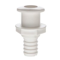 Seachoice Thru-Hull Connector W/ Broad Flange, Fits 1 In. Id Hose, 1-1/4 In. Max Hull - 50-18071 - 50-18071F1