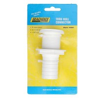 Seachoice Thru-Hull Connector W/ Broad Flange, White Finish, 1.125 In. - 50-18091 - 50-18091F1