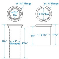Seachoice Adjustable Splashwell Drain Tube, Fits 1-1/4 In. Opening, White Plastic - 19131 - 50-19131F1