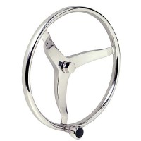 Seachoice Stainless Steel Sports Steering Wheel With Turning Knob - 28481 - 50-28481F1