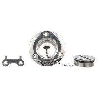 Seachoice Stainless Steel Deck Fill With Cap (Chain Tether) For 1-1/2