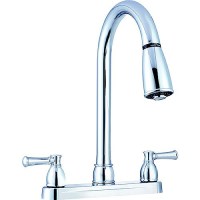 Dura Faucet Dfpk350Lcp Non-Metallic Dual Lever Pull-Down Kitchen Faucet, Chrome Polished - Df-Pk350L-Cp - 621-Dfpk350Lcpf1