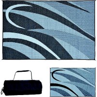 Ming'S Mark Reversible Mat, Graphic Black/Silver, 8' X 16' - Gb1-Blk/Slvr - 672-Gb1Blkslvrf1