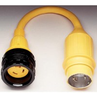 Marinco Standard Pigtail Adapter Dock Side Male 50A 125/250V Locking To Boat Side Female 30A 125V Locking With Sealing Collar System - 121A - 69-121Af1